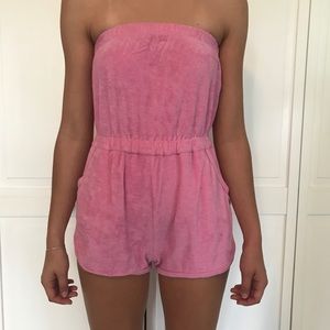 BDG pink strapless romper